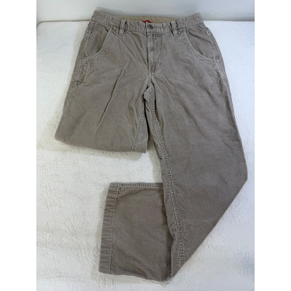 The North Face Mens 32 Short Corduroy Pants Tan Khaki Cotton Straight Leg